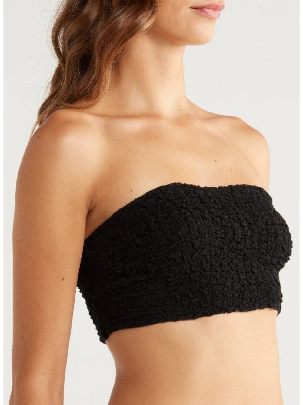 NWT Free People Intimately Bea Smocked Bandeau Top Black Size XS